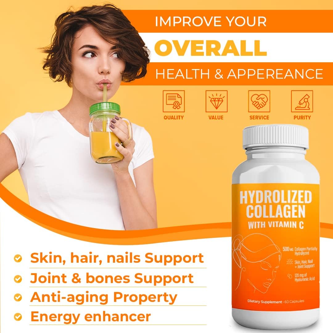 Hydrolyzed Collagen with Vitamin C Capsules