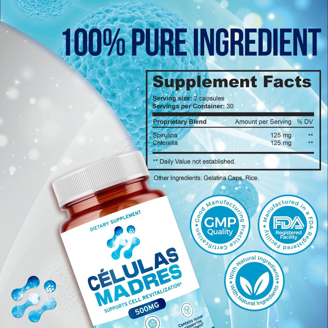 AFA Stem Cell Supplements 500mg | Celulas Madre