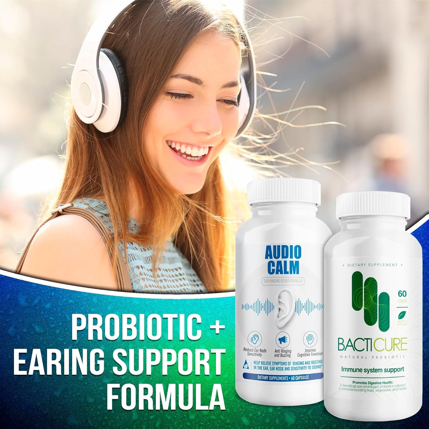 Audio Calm Probiotics - Natural Tinnitus Relief & Immune Support