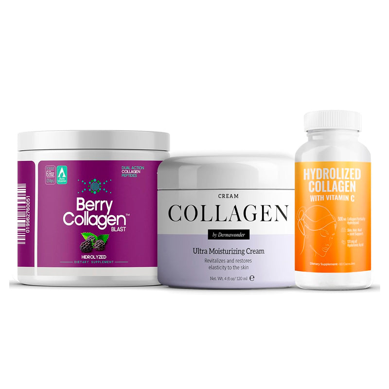 Complete Collagen Beauty Bundle with Powder, Capsules & Cream | Aura Vitamins