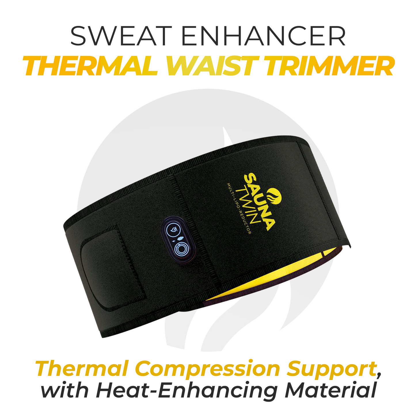 Sauna Twin Heated Waist Trimmer | Heat & Compression Workout Support Belt