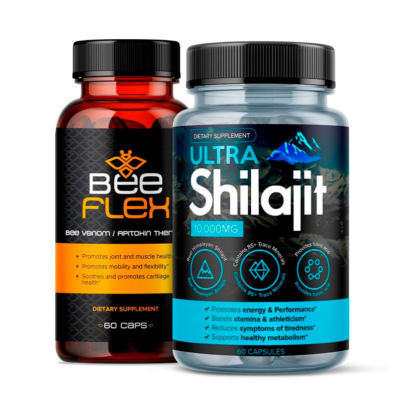 Bee Flex Bee Venom + Ultra Shilajit Bundle for Joint Comfort & Vitality | Aura Vitamins