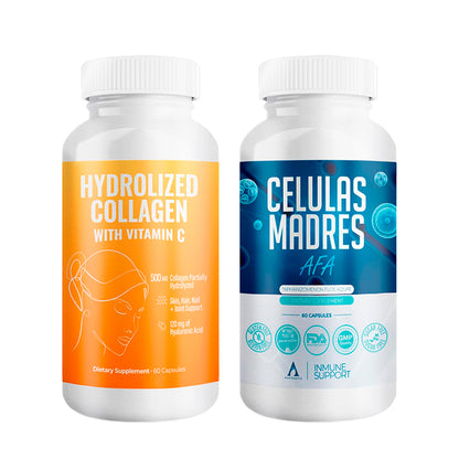 Stem Cell 200mg + Orange Collagen Bundle for Cellular & Skin Beauty Support | Aura Vitamins