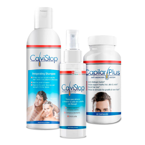 Capilar Plus + CalviStop Complete Hair System with Capsules, Shampoo & Serum | Aura Vitamins