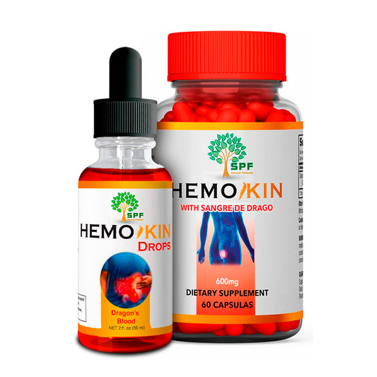 HEMOKIN Capsules & SPF HEMOKIN Drops with Sangre de Drago