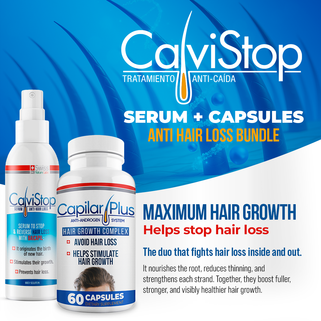 Capilar Plus Capsules + CalviStop Serum Spray Bundle | Hair Wellness & Scalp Support