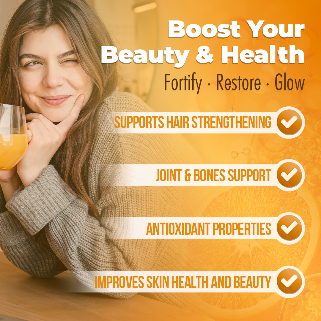 Hydrolyzed Collagen + Vitamin C Capsules | Skin, Hair & Joint Support