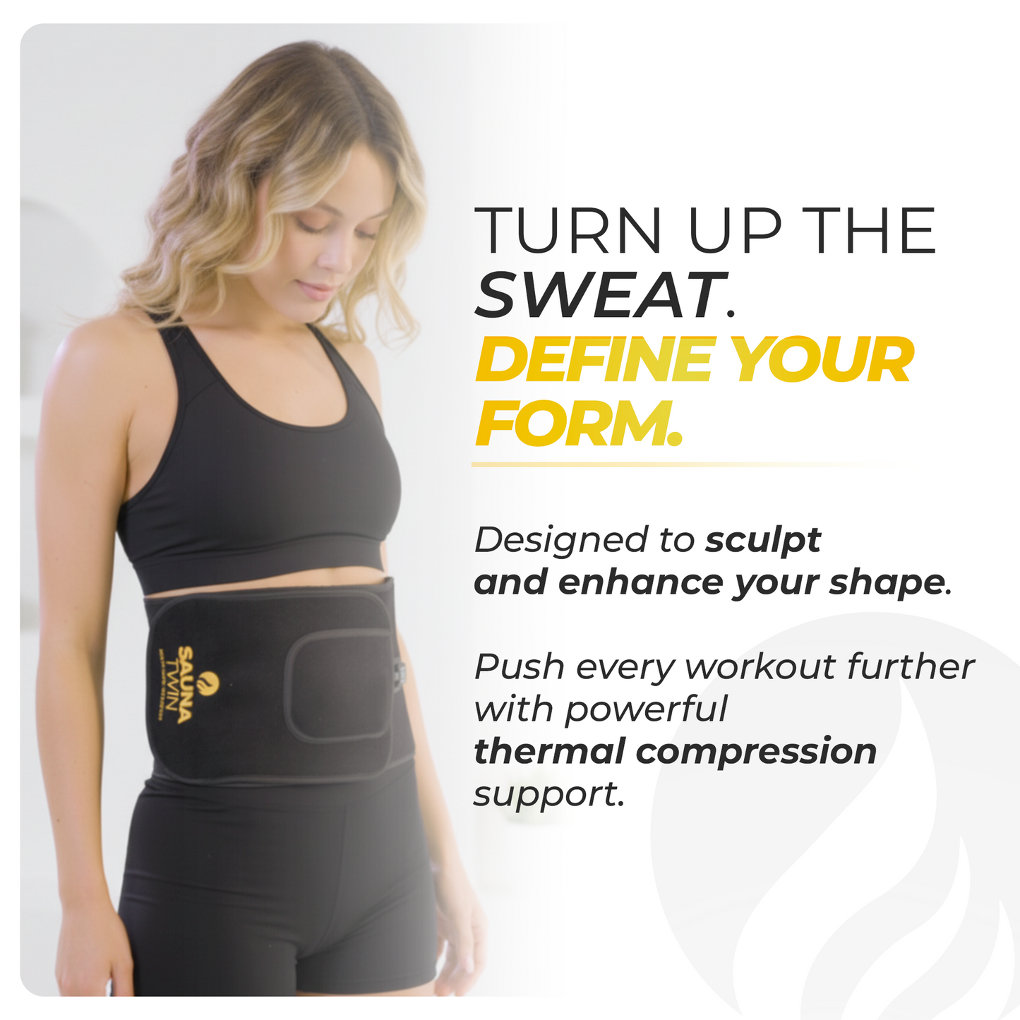 Sauna Twin Heated Waist Trimmer | Heat & Compression Workout Support Belt
