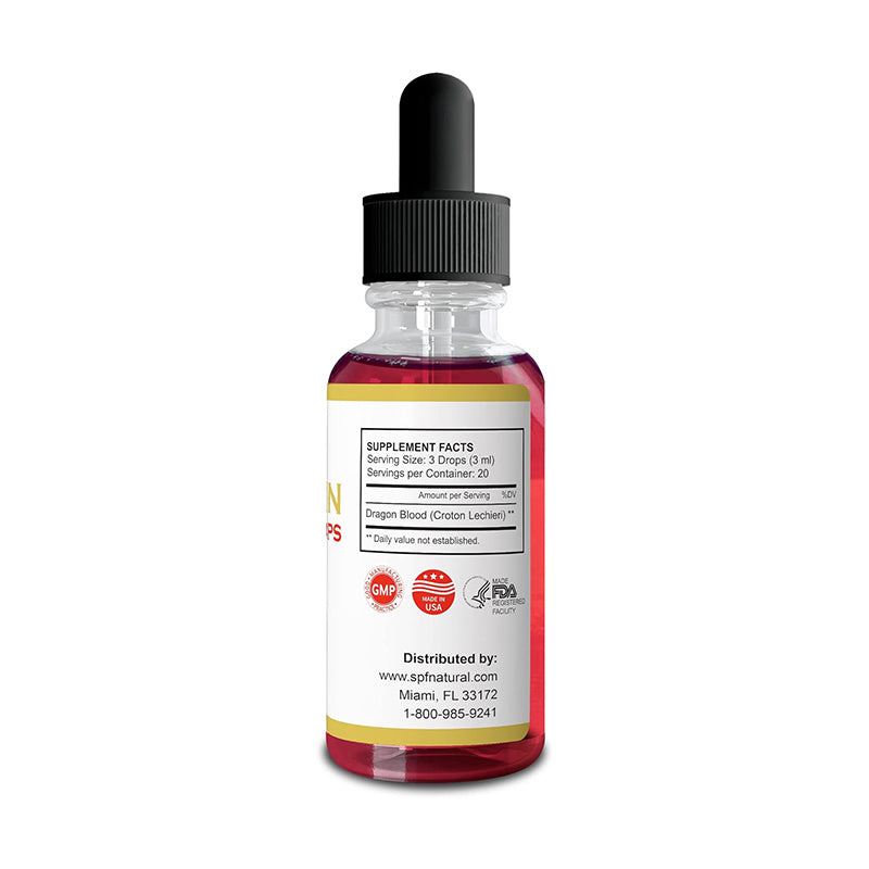 SPF Hemokin Drops Supplement Facts & Sangre de Drago Ingredients Label | Aura Vitamins