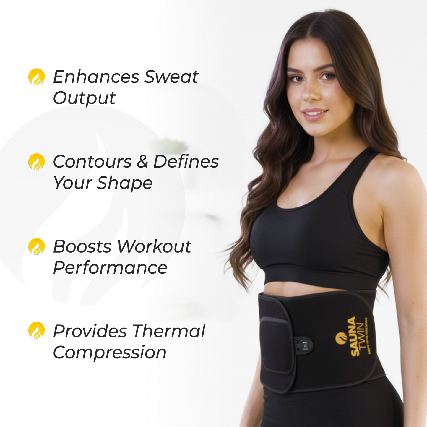 Sauna Twin Heated Waist Trimmer | Heat & Compression Workout Support Belt