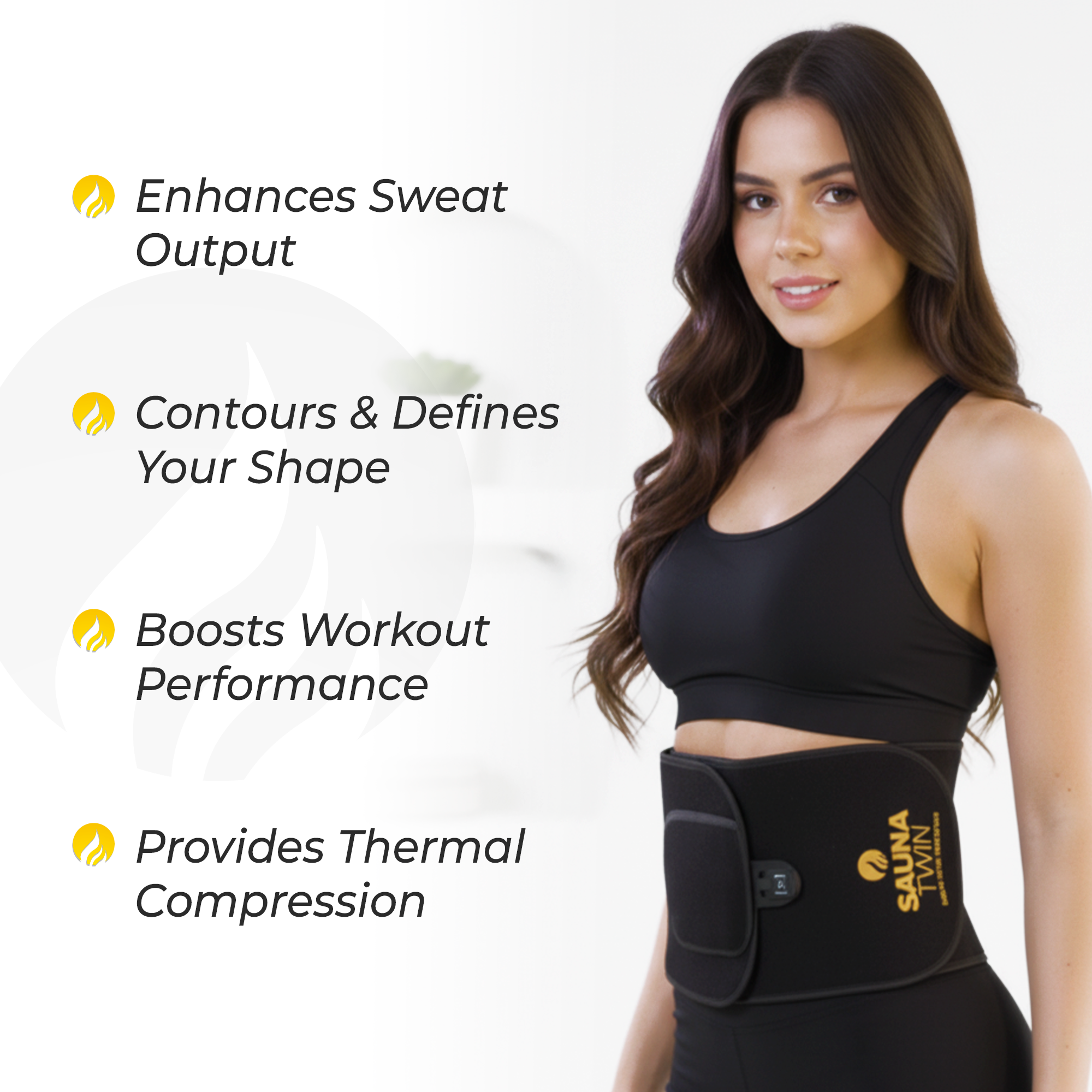 Sauna Twin Heated Waist Trimmer | Heat & Compression Workout Support Belt