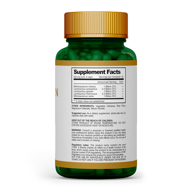 SPF ProbioKin Supplement Facts & Probiotic Strains Ingredients Label | Aura Vitamins