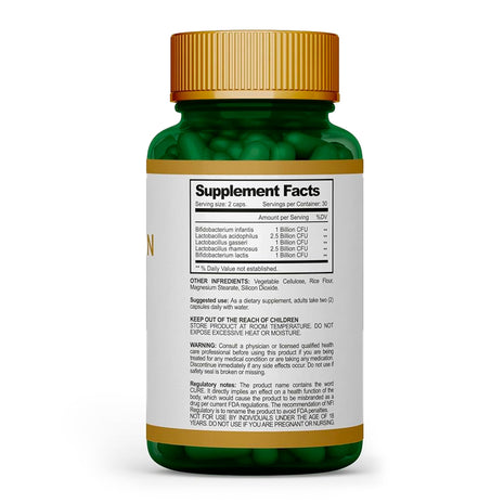SPF ProbioKin Supplement Facts & Probiotic Strains Ingredients Label | Aura Vitamins