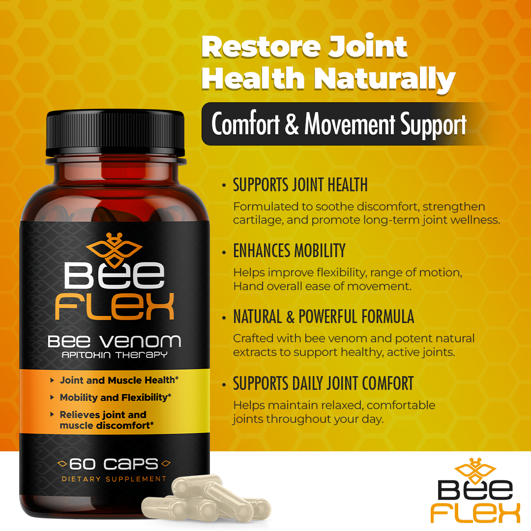 Bee Flex Joint Support Capsules | Bee Venom Extract for Mobility & Joint Wellness