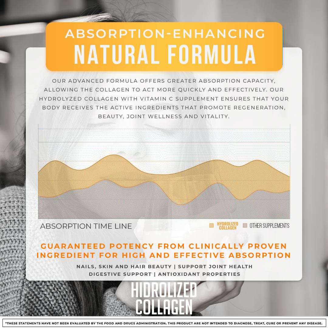 Orange Hydrolyzed Collagen Powder + Vitamin C | Skin, Hair & Joint Support