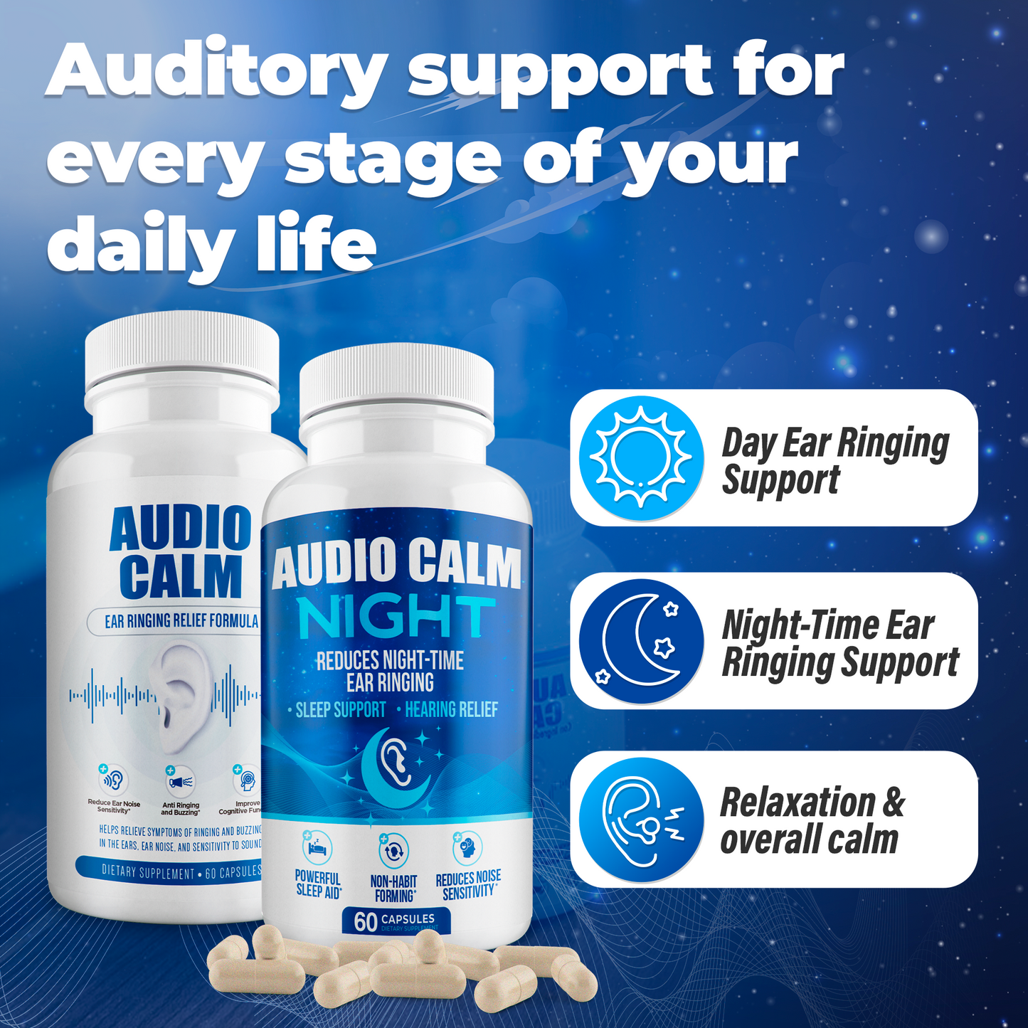 Audio Calm Day + Night Bundle | Complete Ear & Sleep Wellness System
