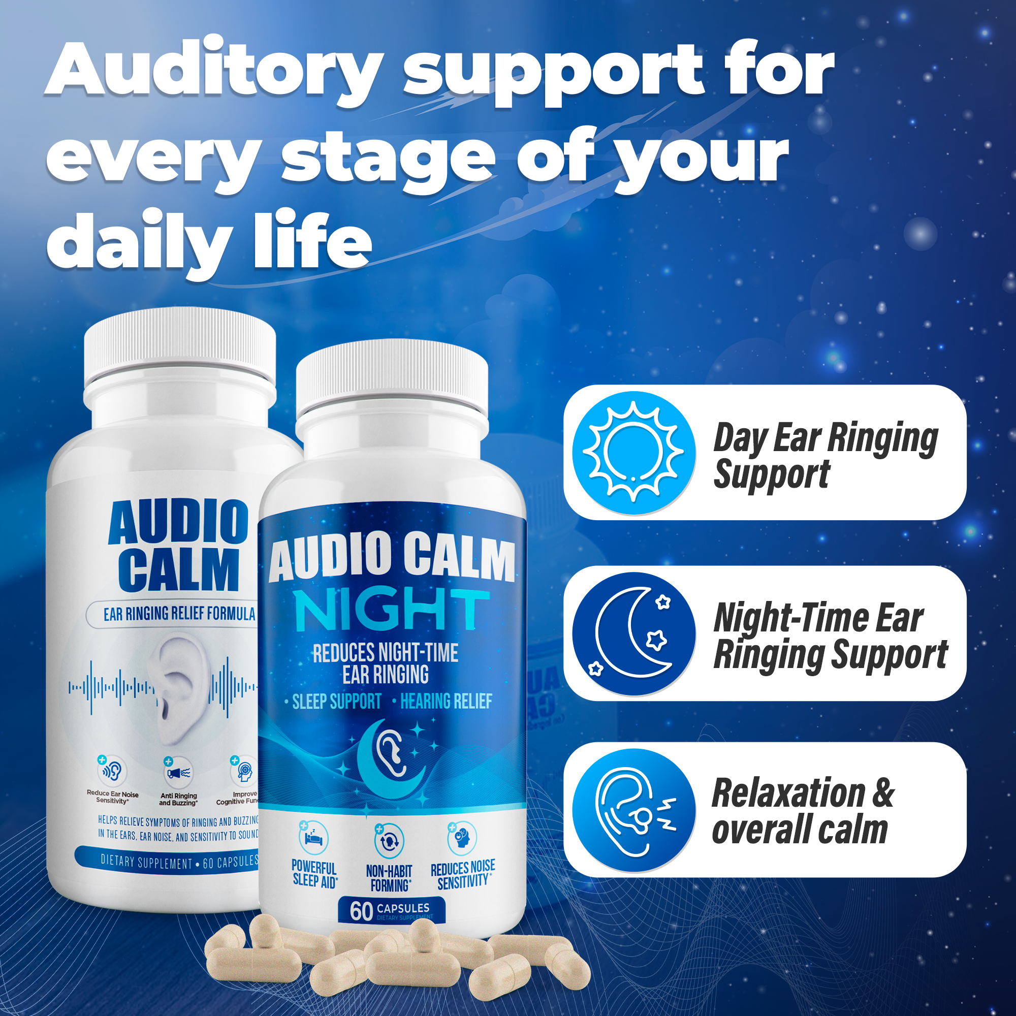 Audio Calm Day + Night Bundle | Complete Ear & Sleep Wellness System