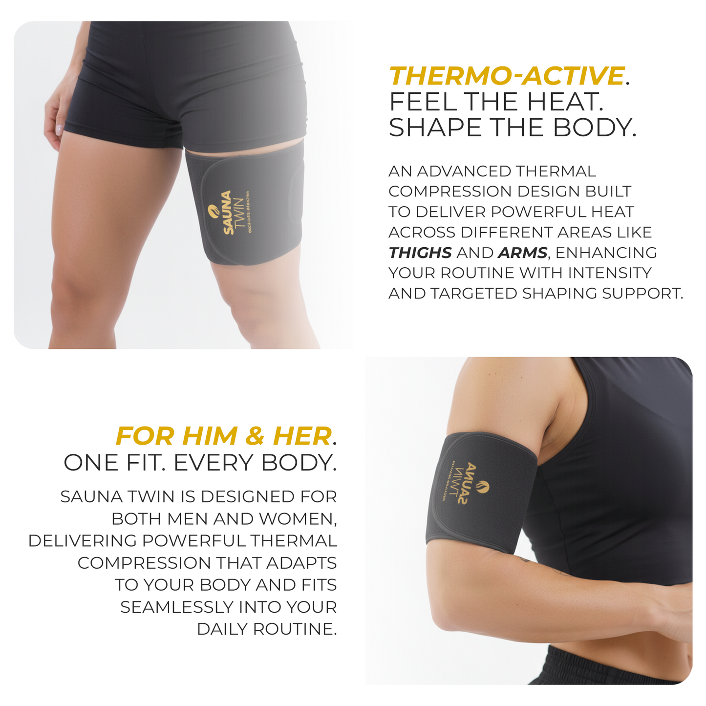 Sauna Twin Heated Waist Trimmer | Heat & Compression Workout Support Belt