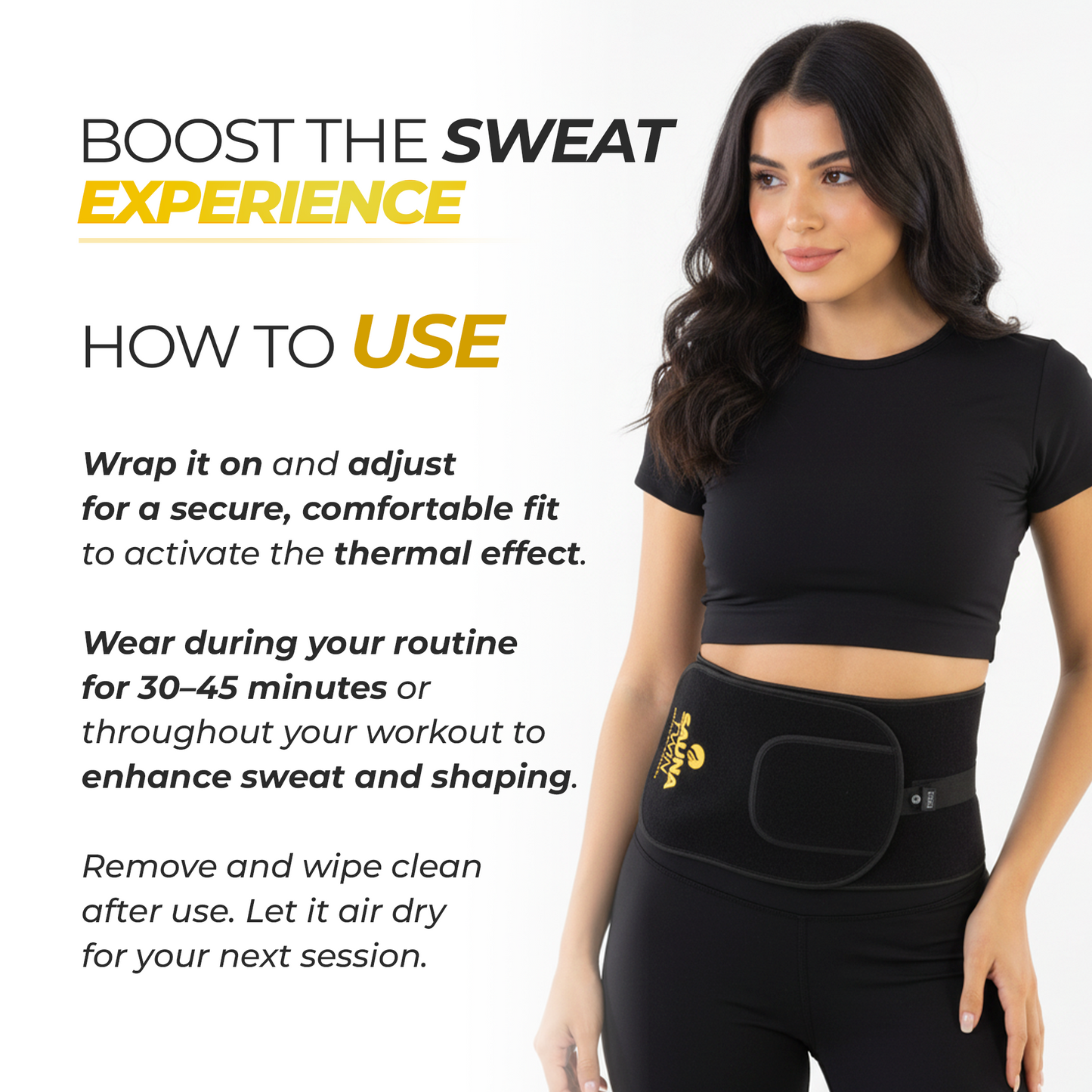 Sauna Twin Heated Waist Trimmer | Heat & Compression Workout Support Belt