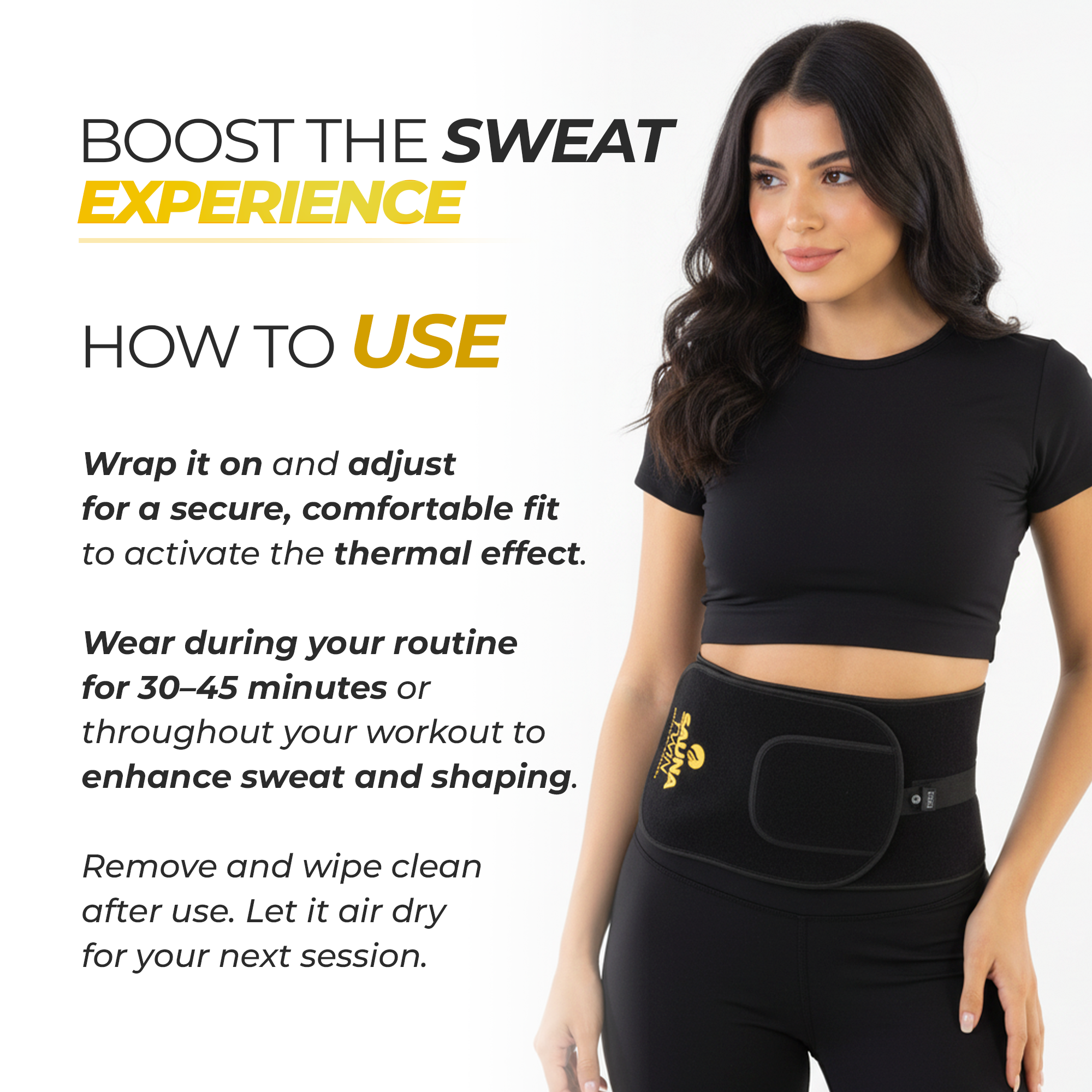 Sauna Twin Heated Waist Trimmer | Heat & Compression Workout Support Belt