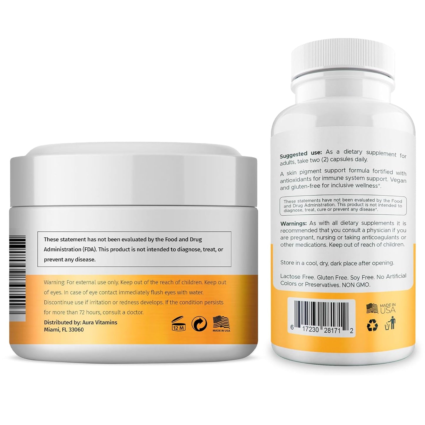 Vitiligo Capsules + Vitiligo Cream Bundle | Skin Pigmentation Support System