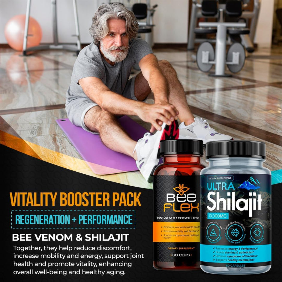 Bee Flex Bee Venom + Ultra Shilajit Bundle | Joint Wellness & Vitality Support