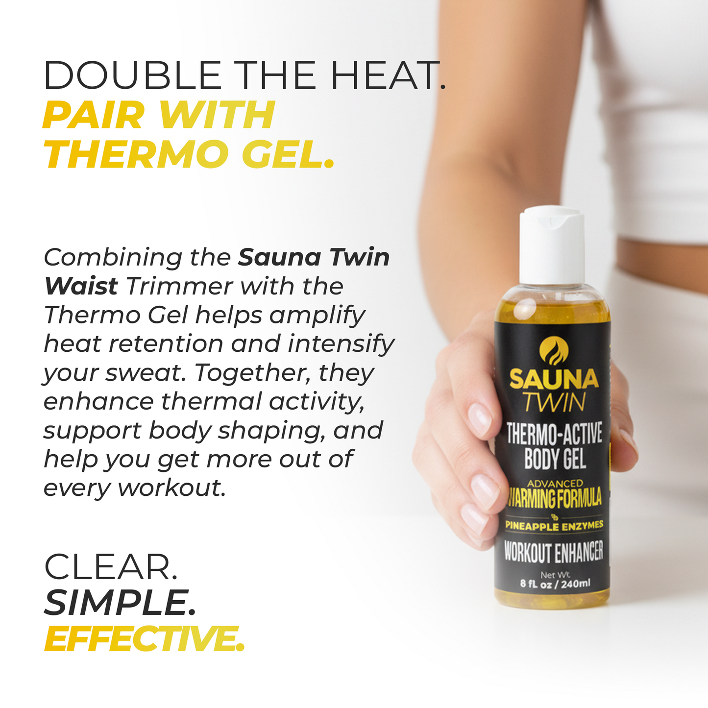 Sauna Twin Heated Waist Trimmer | Heat & Compression Workout Support Belt