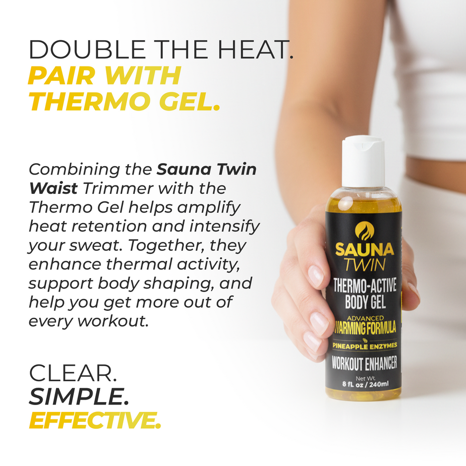 Sauna Twin Heated Waist Trimmer | Heat & Compression Workout Support Belt