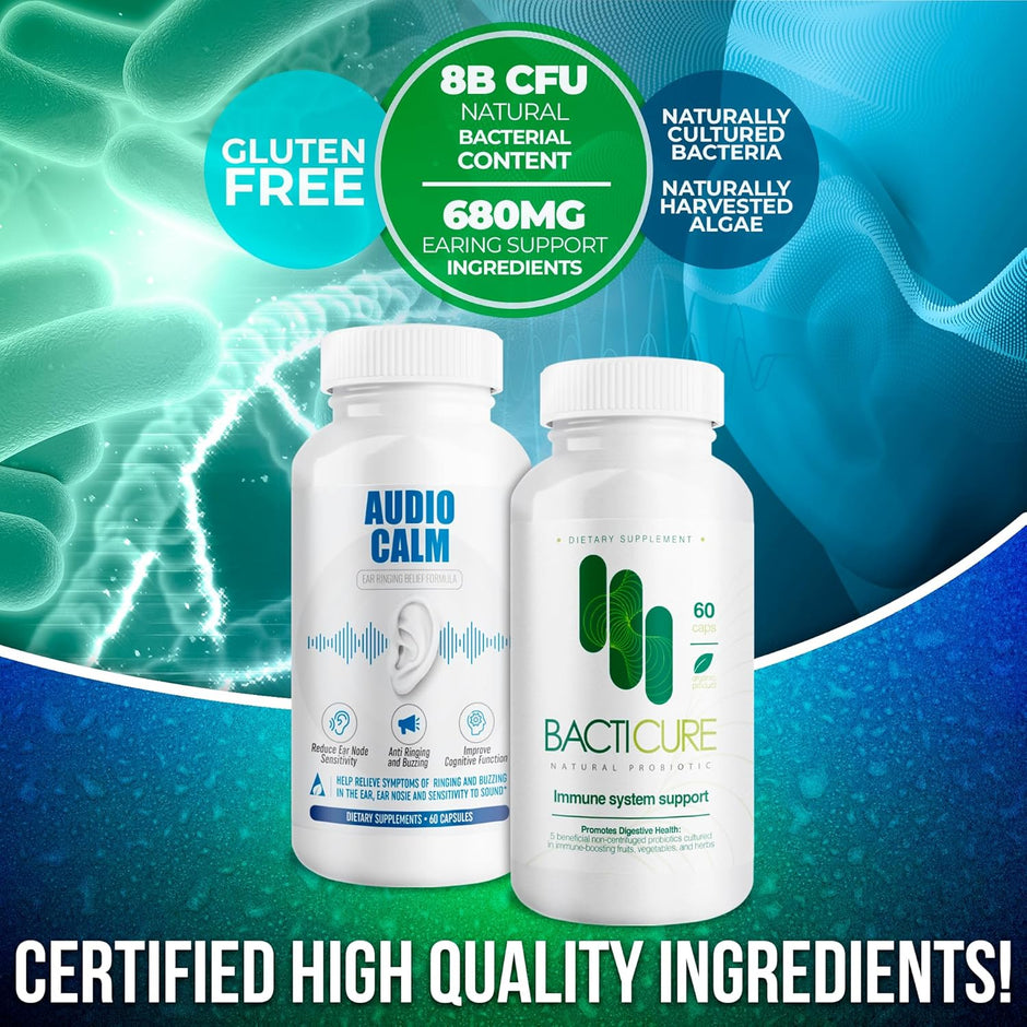 Audio Calm + Bacticure Bundle | Ear & Gut Wellness Bundle | Daily Support System