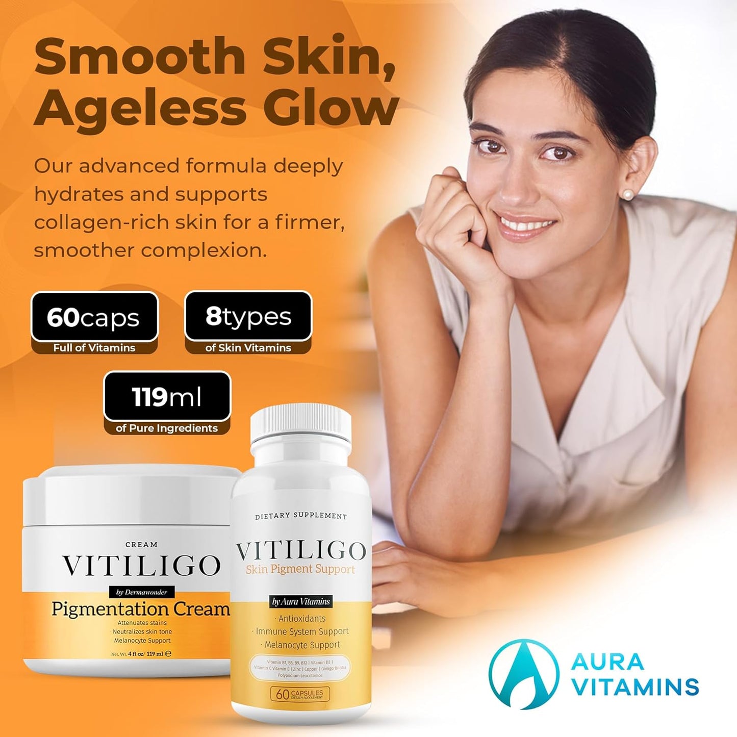 Vitiligo Capsules + Vitiligo Cream Bundle | Skin Pigmentation Support System