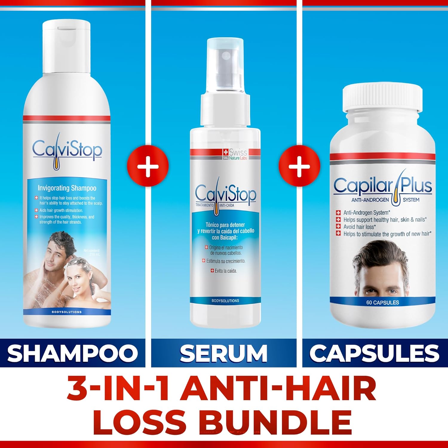 Capilar Plus + CalviStop Complete Hair System | Capsules, Shampoo & Serum Spray