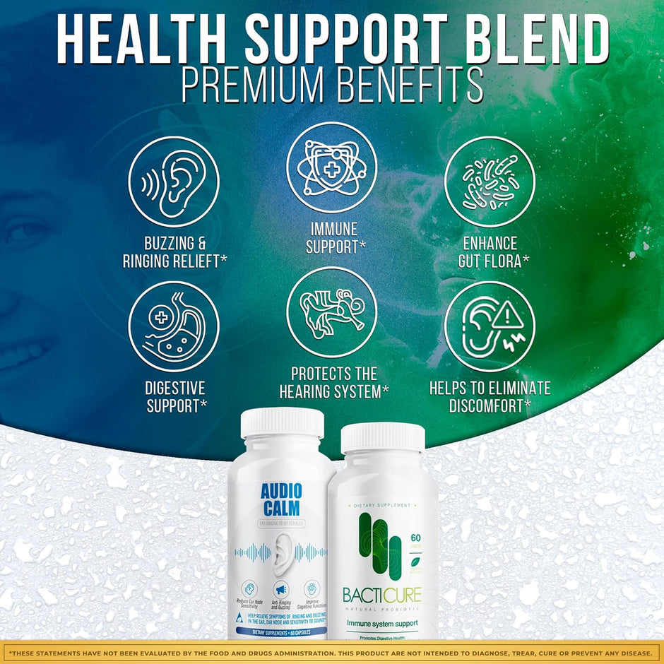 Audio Calm + Bacticure Bundle | Ear & Gut Wellness Bundle | Daily Support System