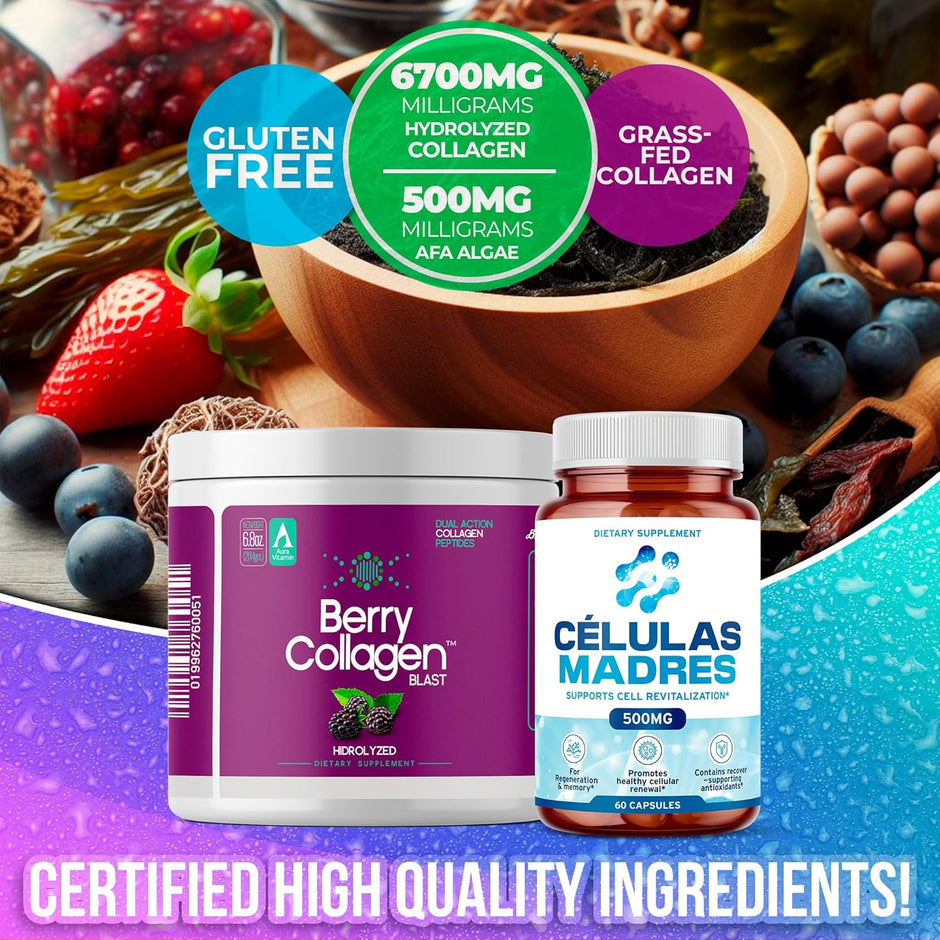 Berry Collagen + AFA Stem Cell Bundle | Beauty & Cellular Wellness Support