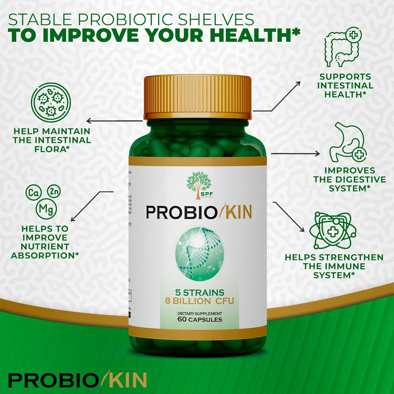 SPF ProbioKin | Advanced Probiotic Digestive Support Formula