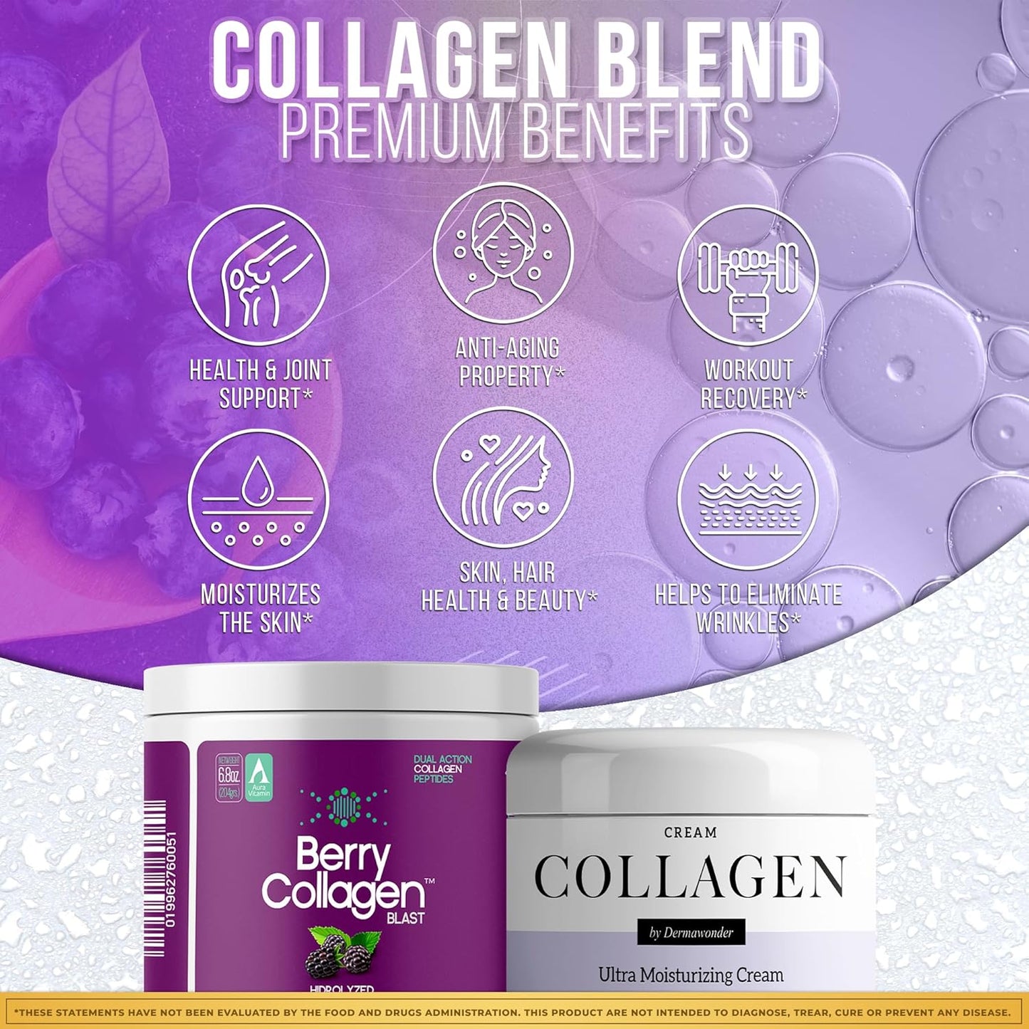 Berry Collagen Blast Powder 204g & Collagen Face Moisturizer 120ml Bundle