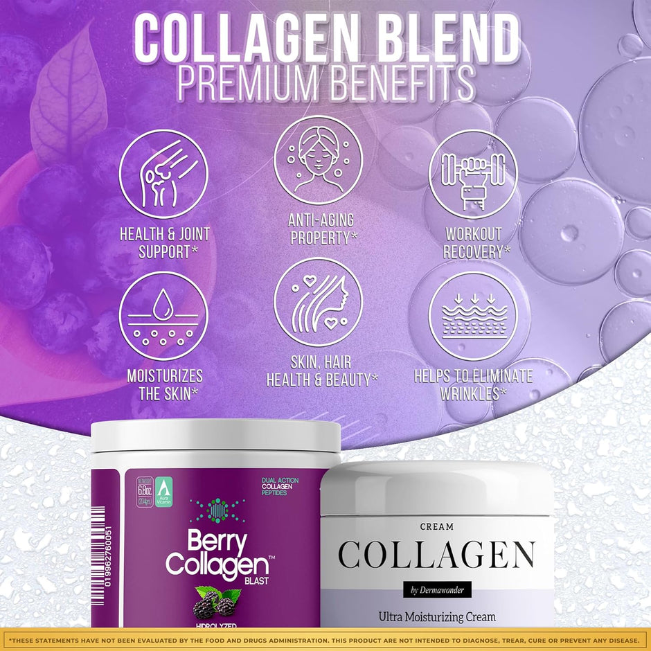 Berry Collagen Beauty Bundle | Collagen Powder + Collagen Cream