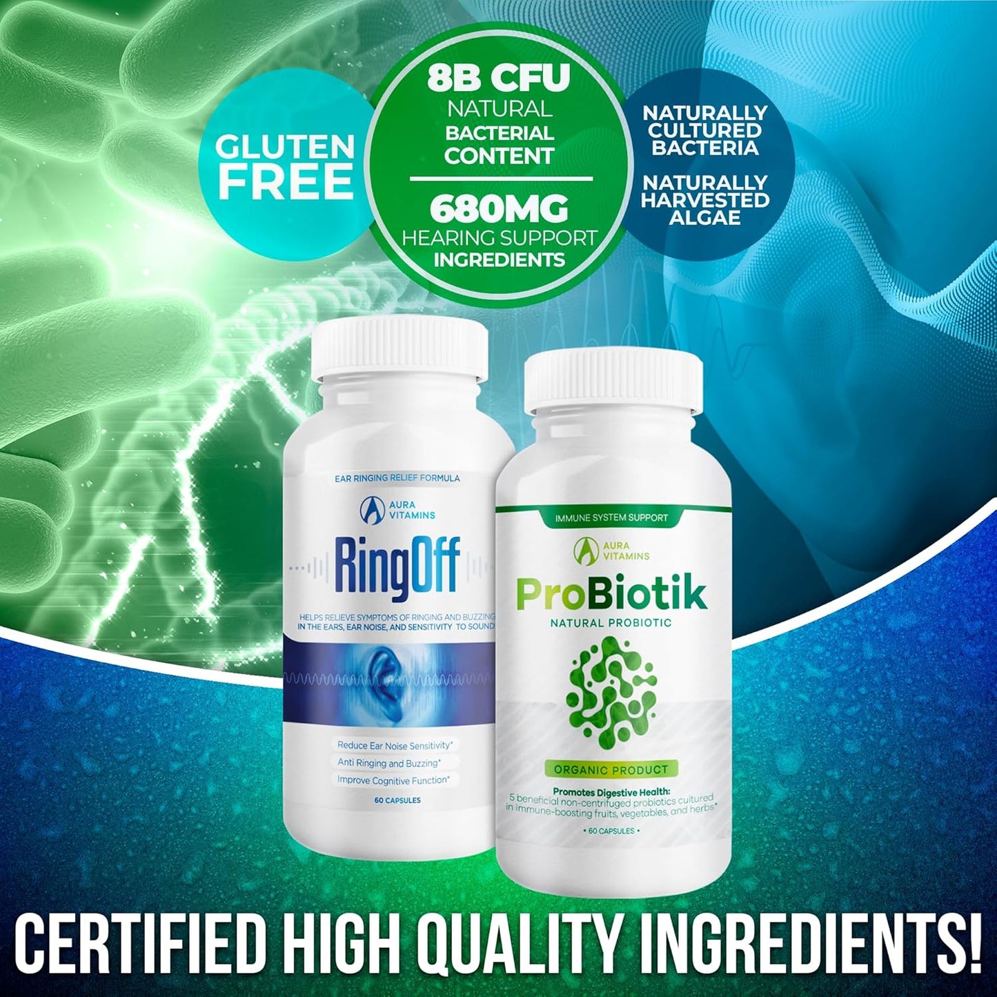 Ring Off Tinnitus Relief & Probiotik Culturelle Probiotic Bundle