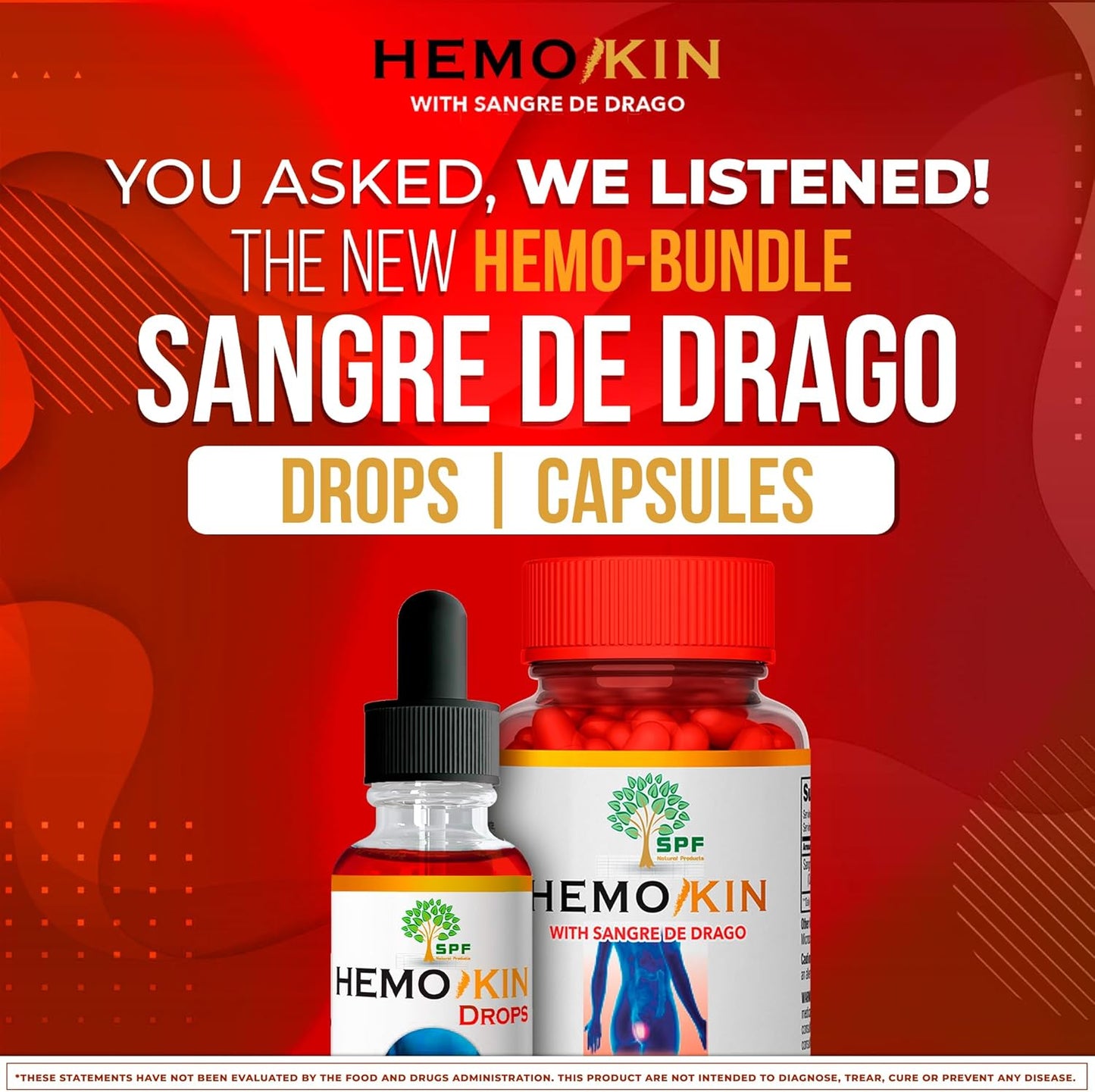 HEMOKIN Capsules & SPF HEMOKIN Drops with Sangre de Drago