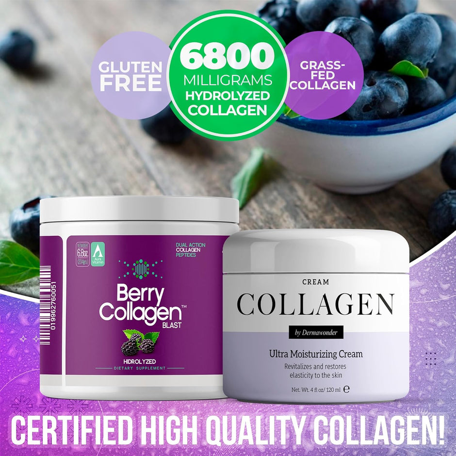 Berry Collagen Beauty Bundle | Collagen Powder + Collagen Cream