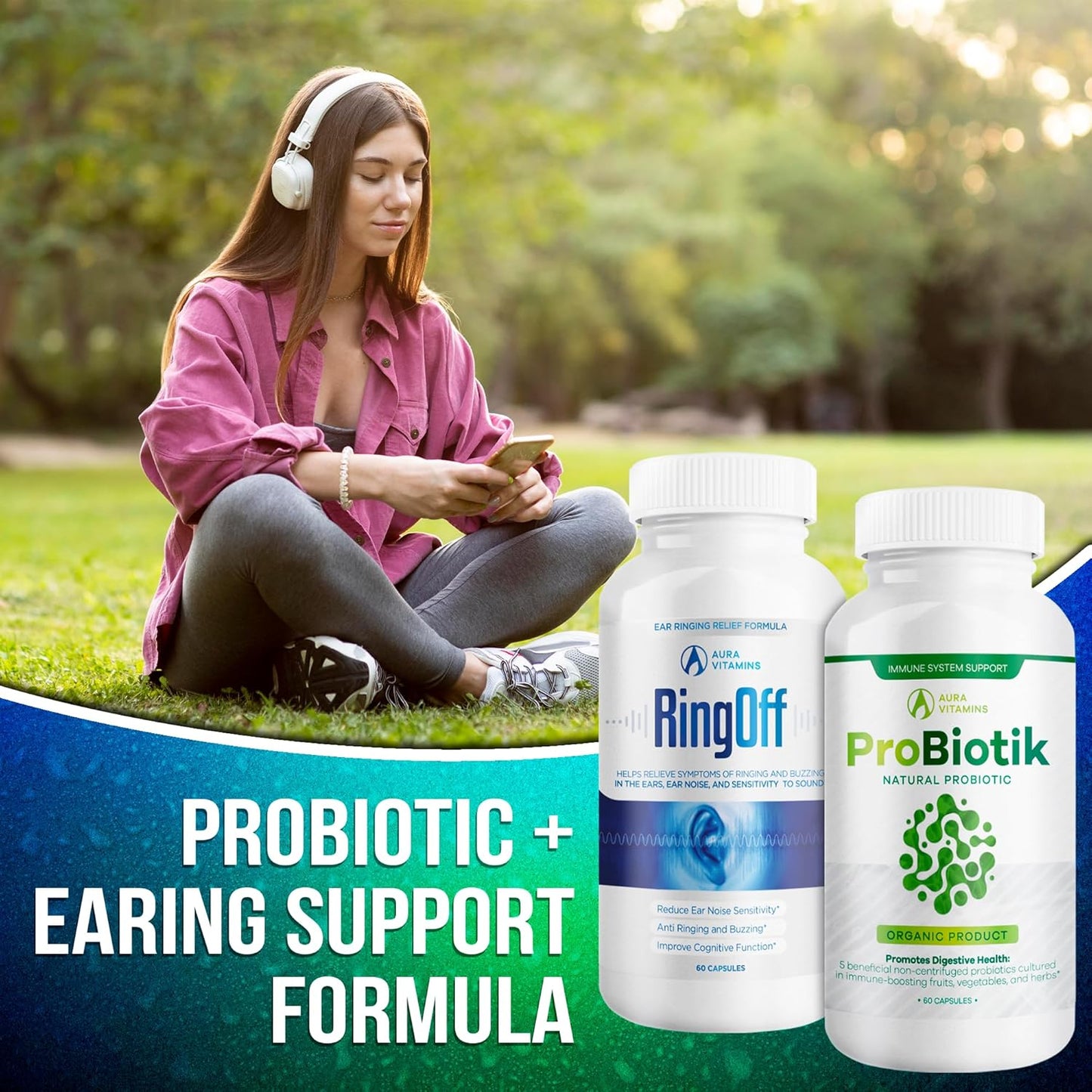 Ring Off Tinnitus Relief & Probiotik Culturelle Probiotic Bundle