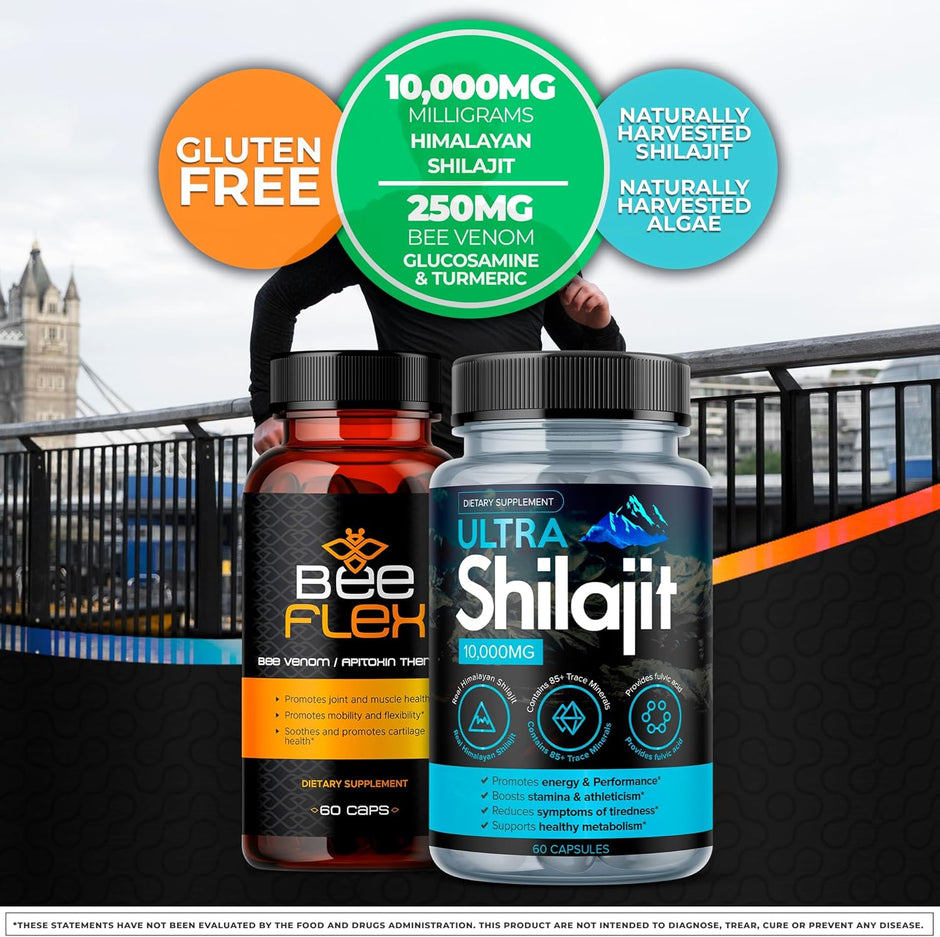 Bee Flex Bee Venom + Ultra Shilajit Bundle | Joint Wellness & Vitality Support
