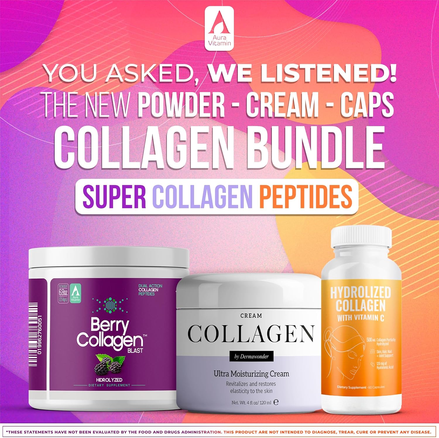 Complete Collagen Beauty Bundle | Powder, Capsules + Collagen Cream