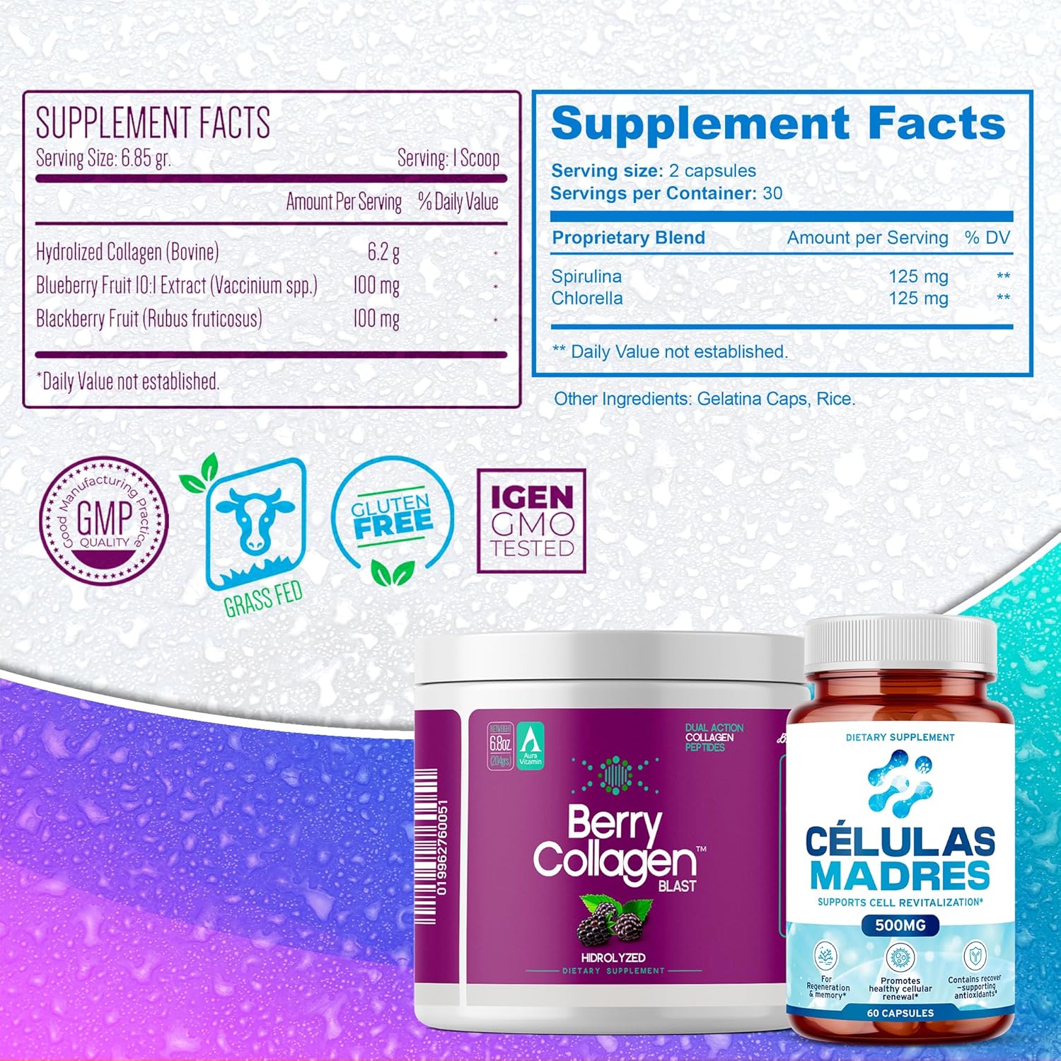 Berry Collagen + AFA Stem Cell Bundle | Beauty & Cellular Wellness Support