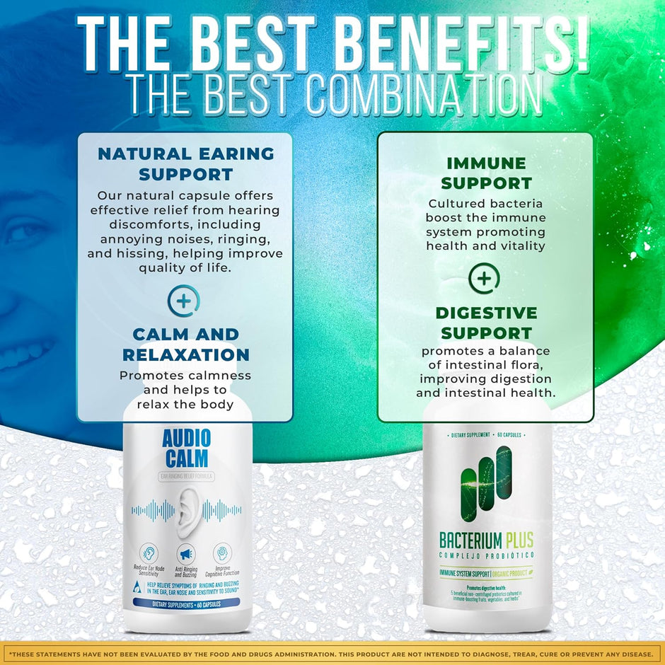 Audio Calm + Bacticure Bundle | Ear & Gut Wellness Bundle | Daily Support System