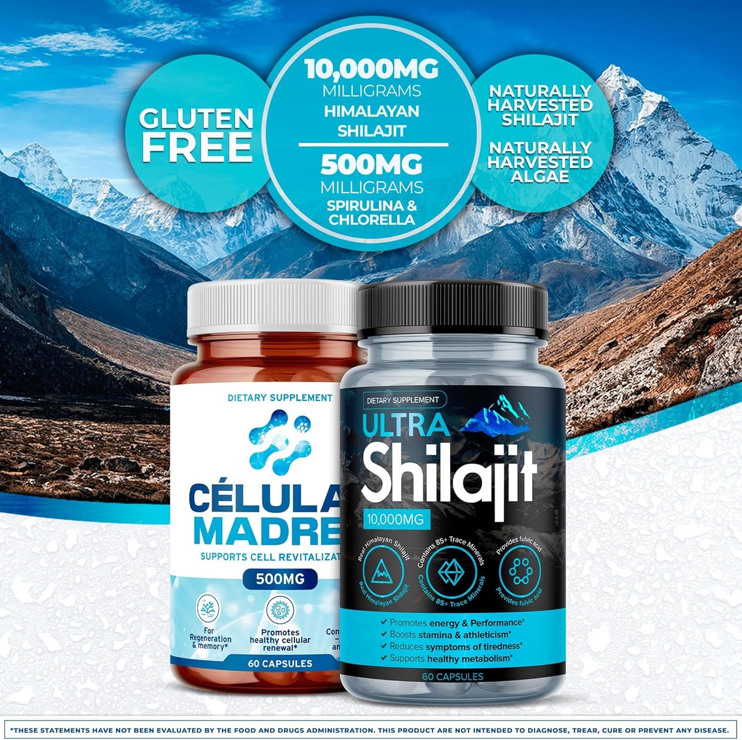 AFA Stem Cell 500mg & Ultra Shilajit Supplement 10,000mg