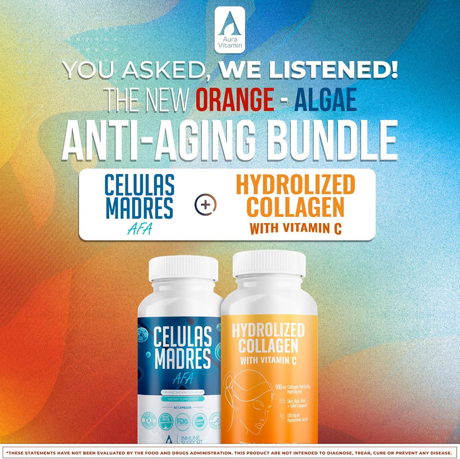 Stem Cell 200mg + Orange Collagen Capsules Bundle | Cellular Wellness & Skin Beauty Support