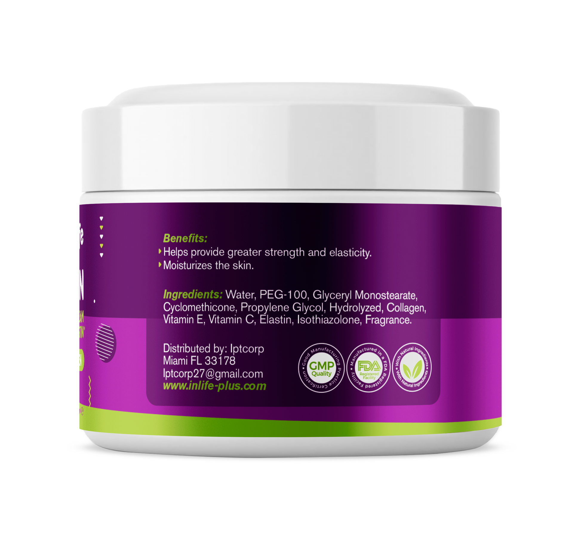 Bio Collagen Inlife Supplement Facts & Collagen Ingredients Label | Aura Vitamins