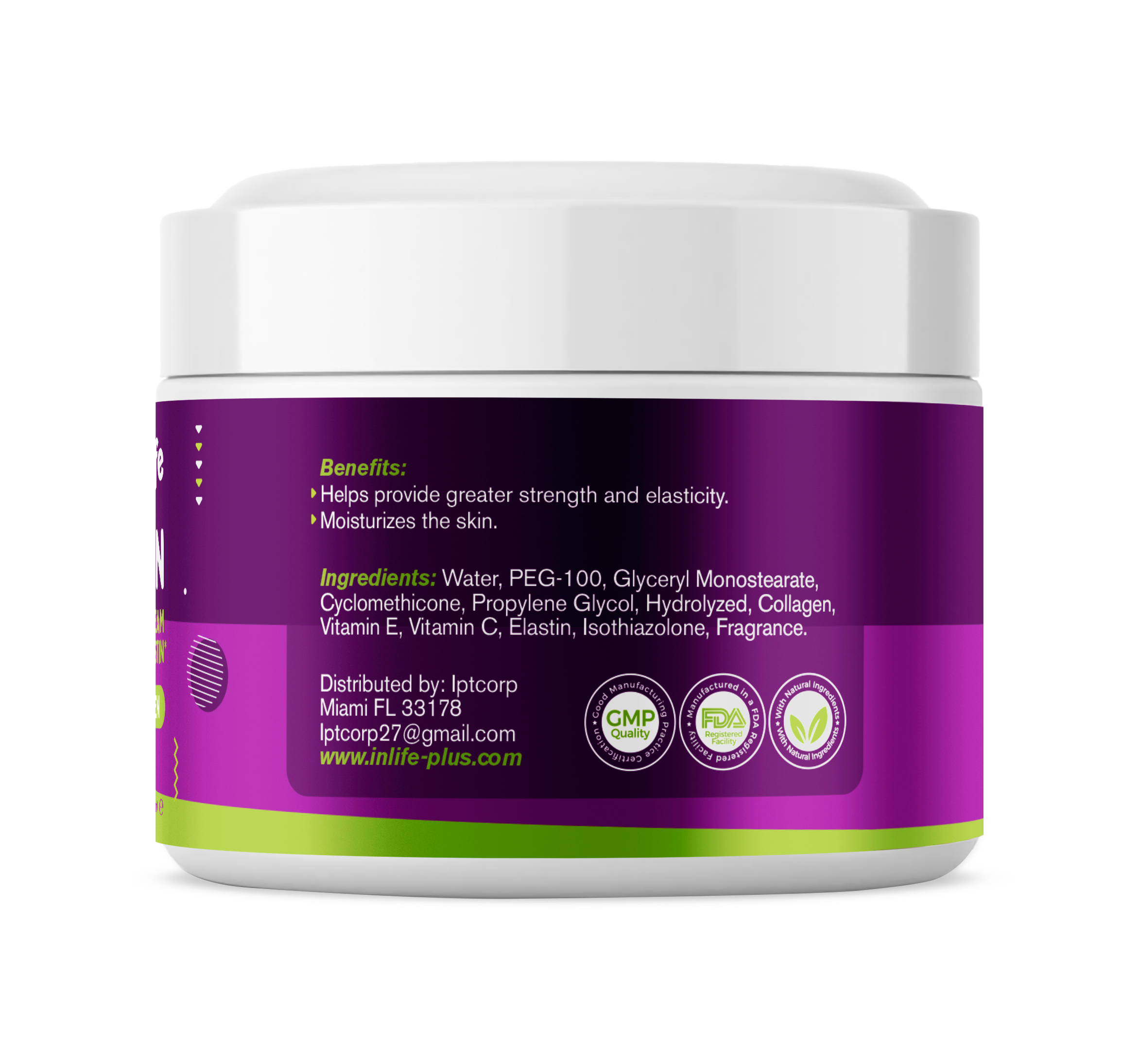 Bio Collagen Inlife Supplement Facts & Collagen Ingredients Label | Aura Vitamins