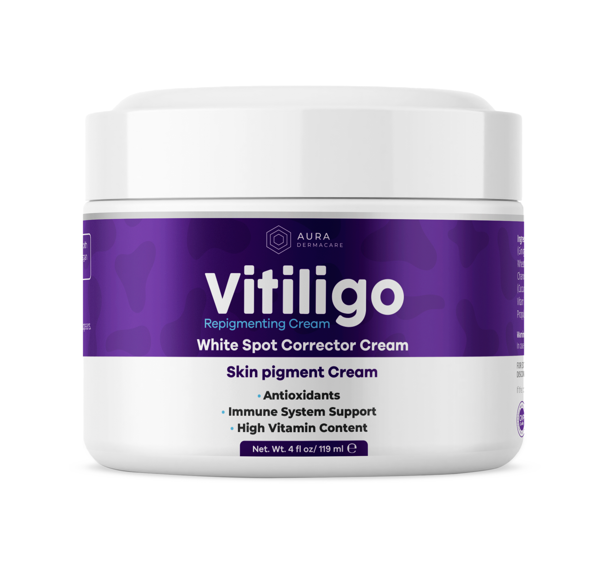 Vitiligo Cream Jar for Advanced Repigmentation & Skin Tone Support | Aura Vitamins