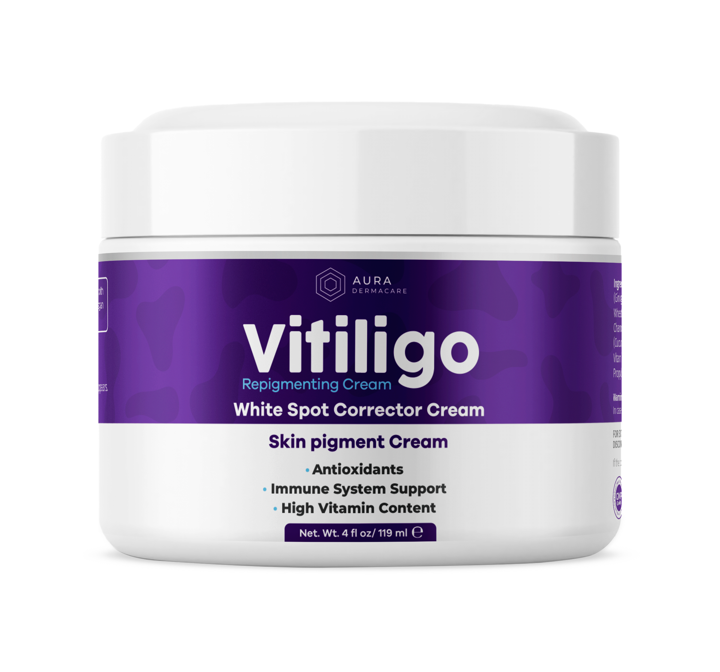 Vitiligo Cream Jar for Advanced Repigmentation & Skin Tone Support | Aura Vitamins